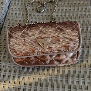 GUESS Metallic Quilted Mini Bag